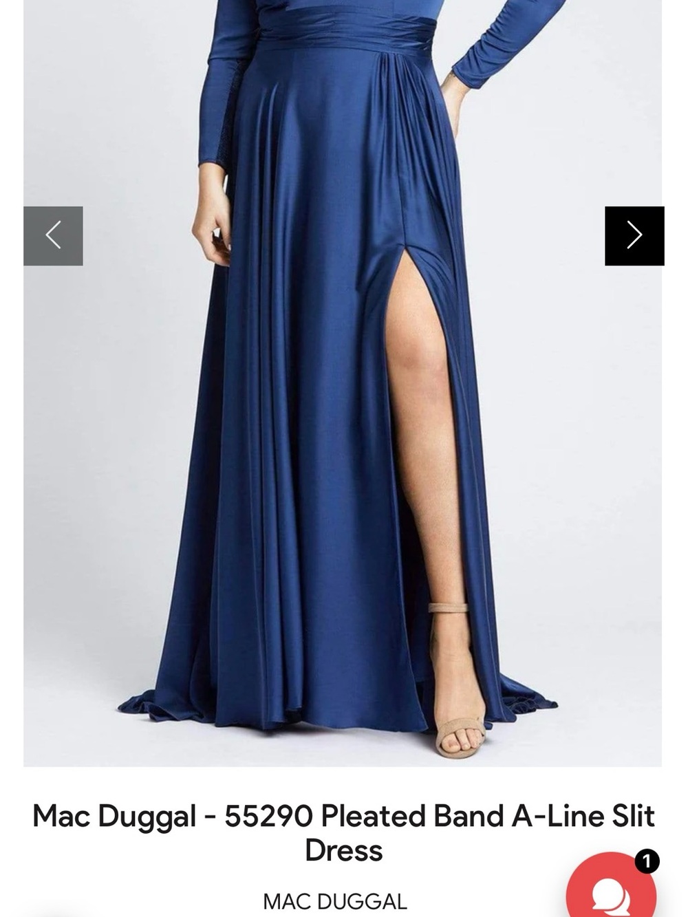 Mac Duggal - 55290 Pleated Band A-Line Slit Evening Gown - Picture 4 of 12